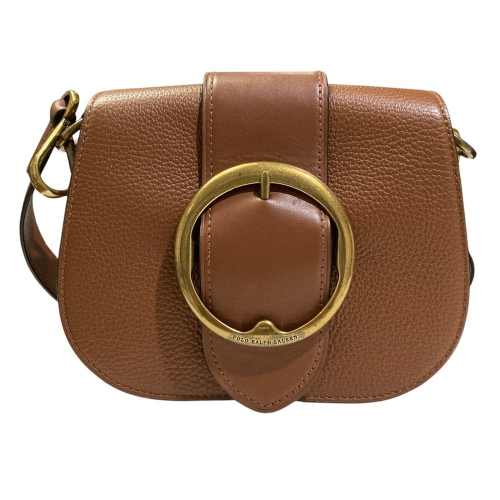 Polo Ralph Lauren LENNOX Pebbled Leather Shoulder Bag, Brown, Women's
